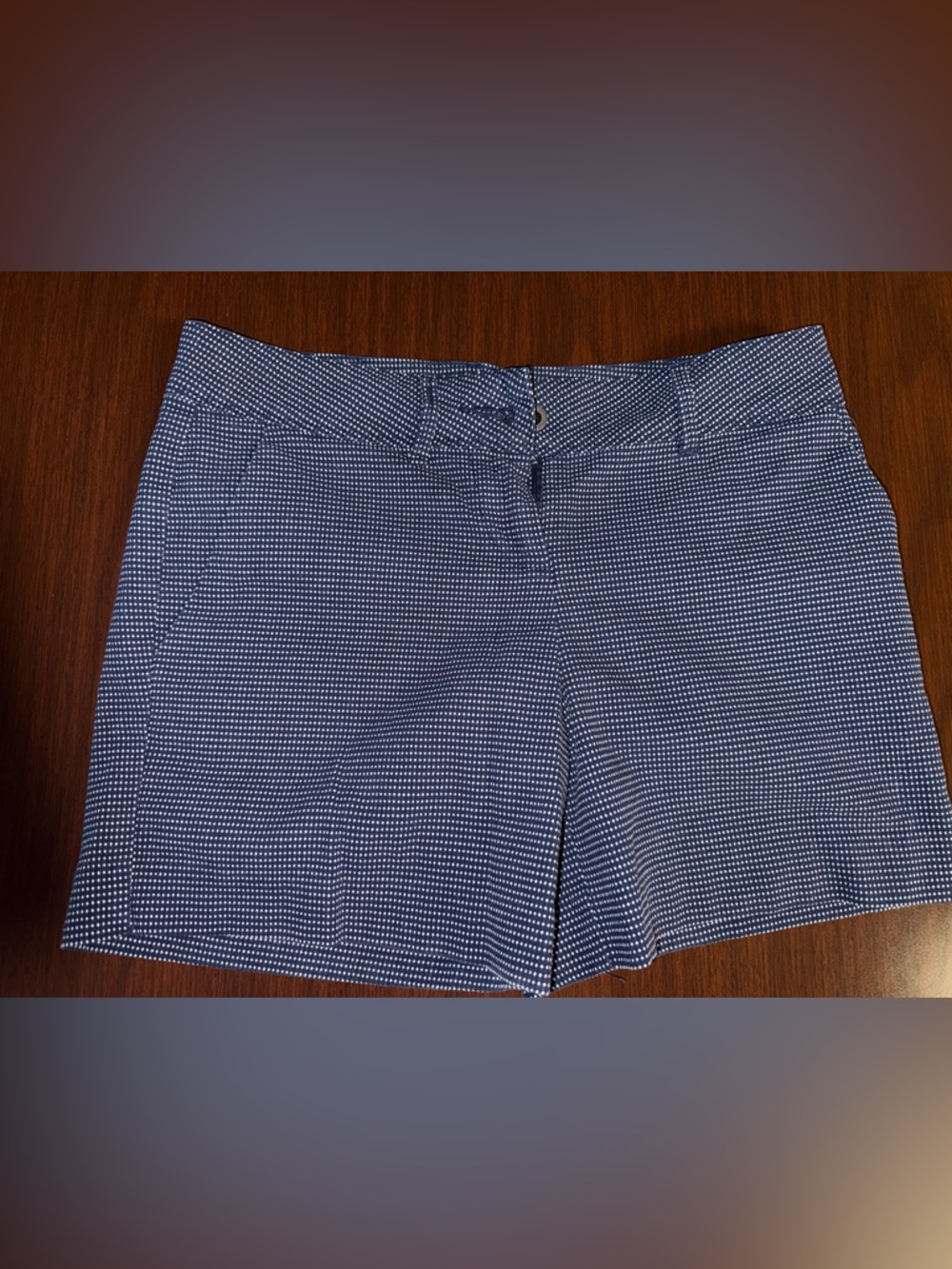The Limited Navy Blue Microdot Flat Front Shorts